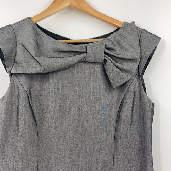 Sandra Darren elegant grey shimmer sheath dress size 6 - Picture 5 of 15